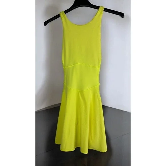 Lululemon Court Crush Dress Electric Lemon Yellow Tennis Pickleball Size 8 - Picture 15 of 16